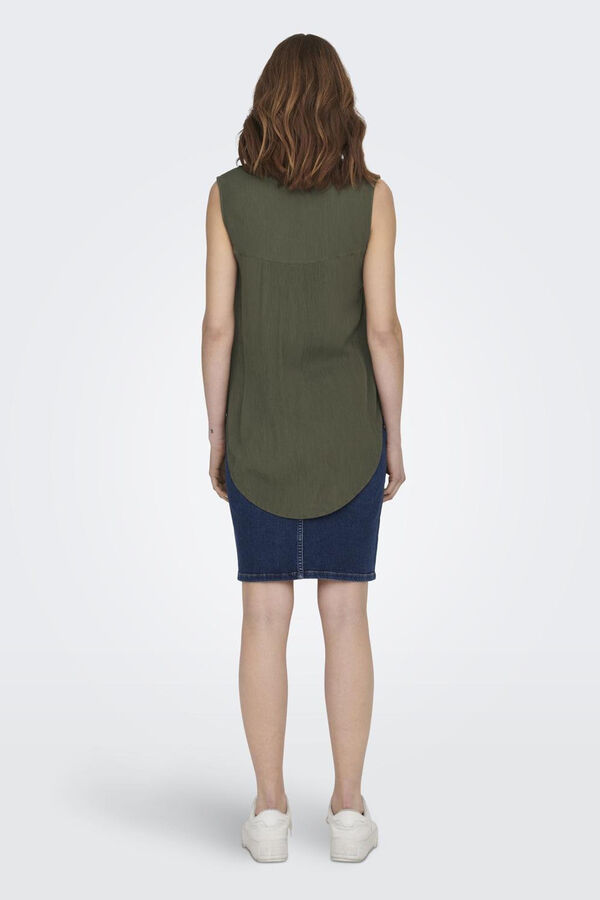 Only Blusa sem mangas verde