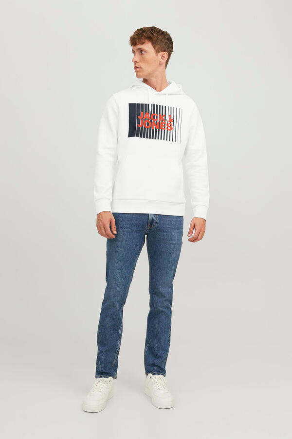 Jack & Jones Sudadera est&aacute;ndar fit capucha blanco