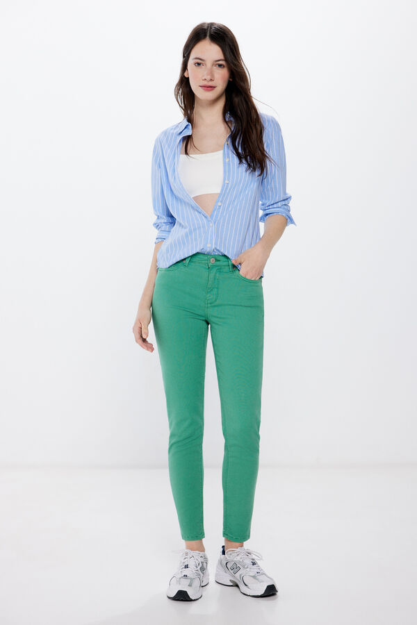 Springfield Jeans Slim Cropped Color verde