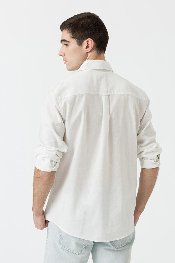 Tiffosi Camisa de lino blanco