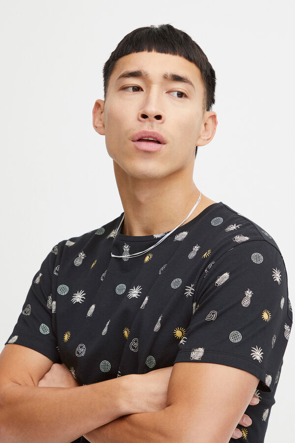 Blend T-shirt Manga Curta - Mini Print  preto