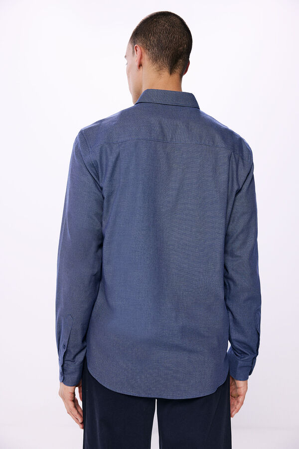 Springfield Camisa dobby bicolor azul