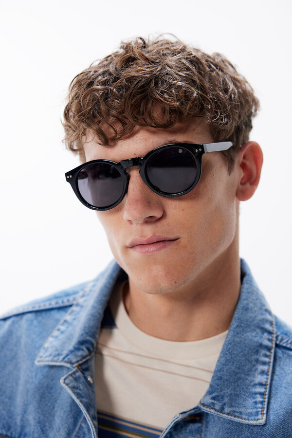 Springfield Gafas de sol redondas monocolor negro