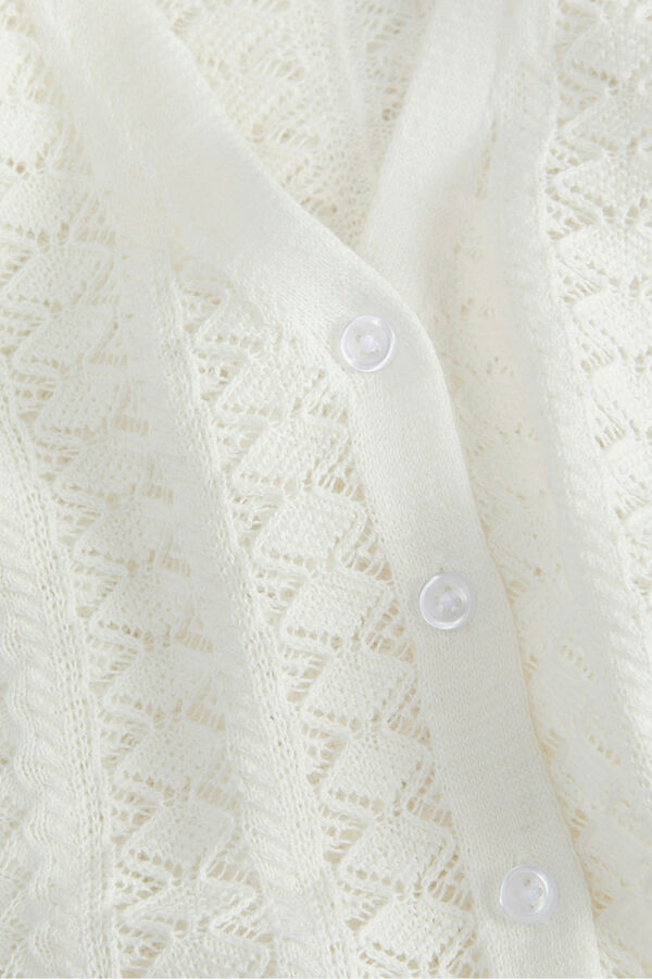 Jack & Jones Top crochet con lazo blanco