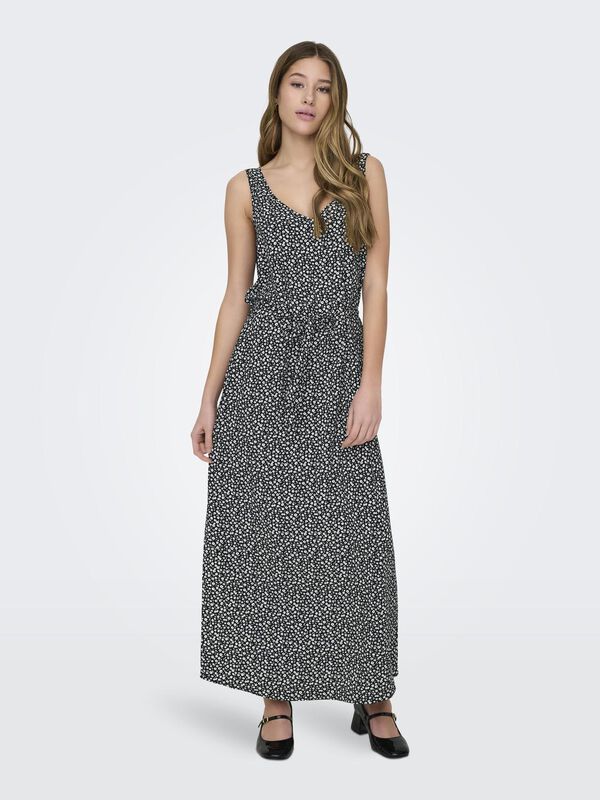 JDY Vestido comprido decote em V preto