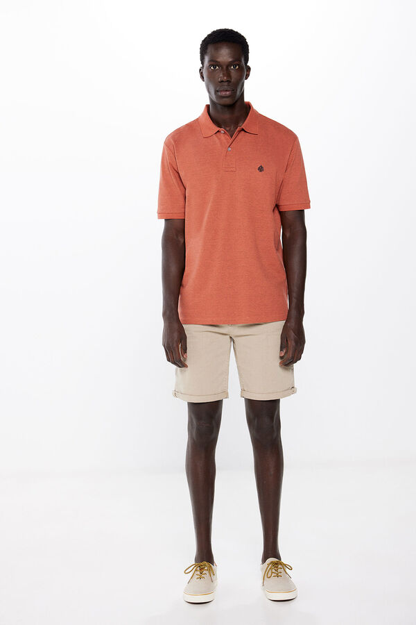 Springfield Polo piqu&eacute; tejido fantas&iacute;a naranja
