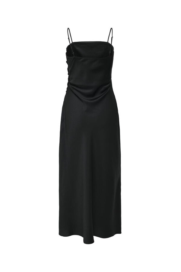 Only Vestido midi liso preto