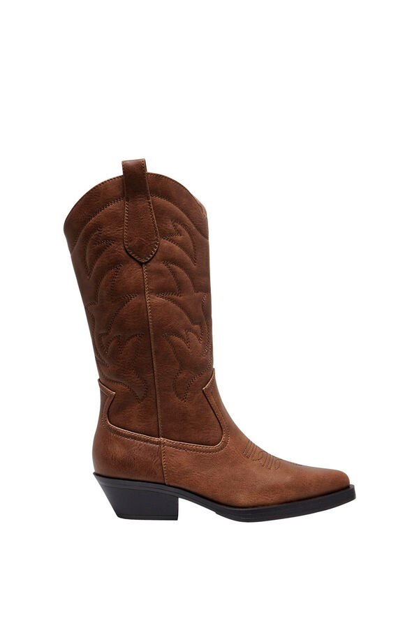 Only Botas cowboy con bordado tostado