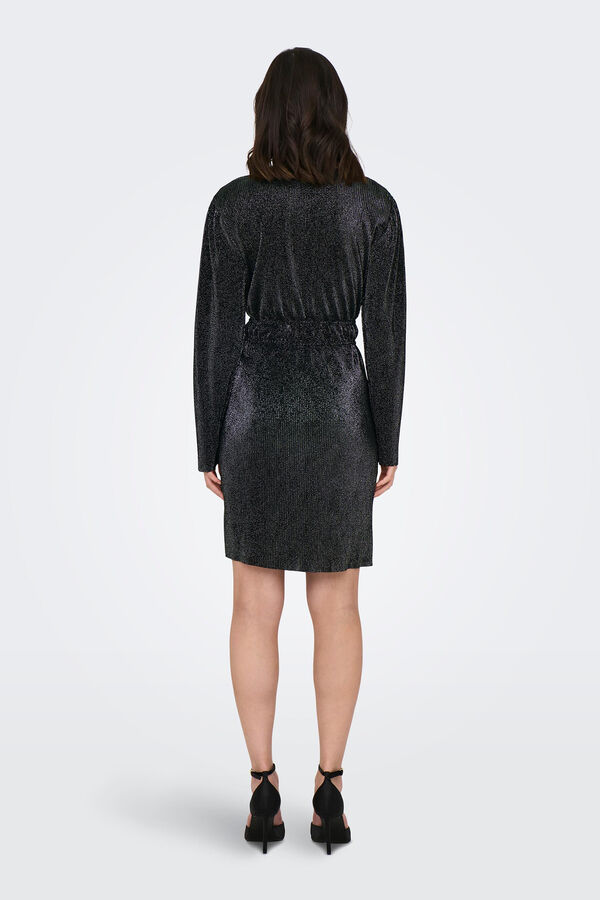 JDY Vestido curto com brilho preto