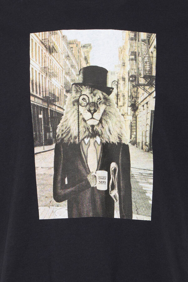 Blend T-shirt Manga Curta Print  preto