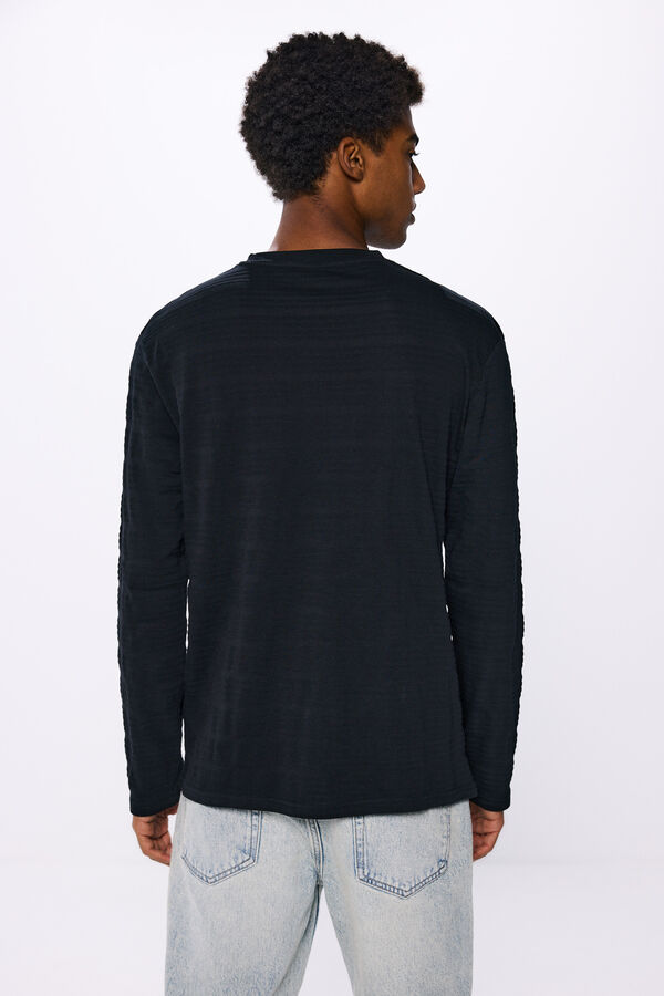 Springfield Camiseta piqu&eacute; manga larga rayas negro