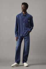 CK Jeans Camisa de ganga de manga comprida. azul