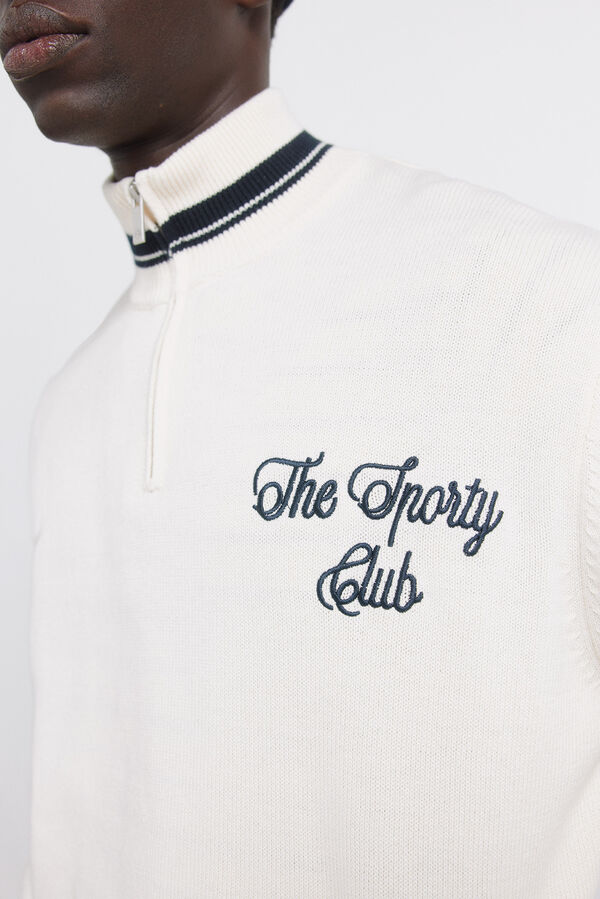 Springfield Camisola b&aacute;sica com fecho de fecho-&eacute;clair branco