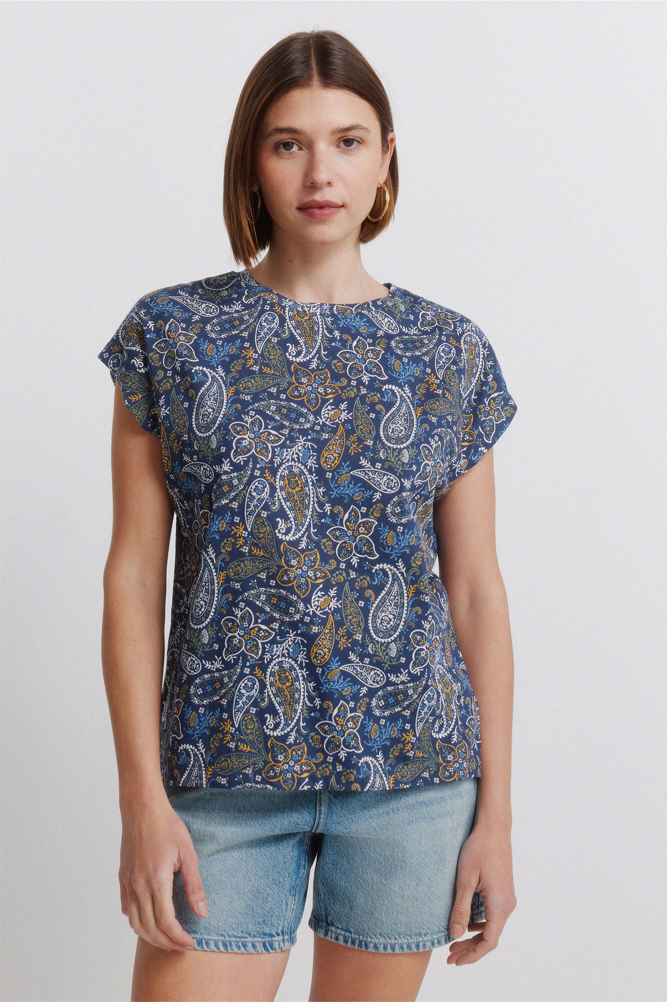 Springfield T-shirt de manga curta estampada