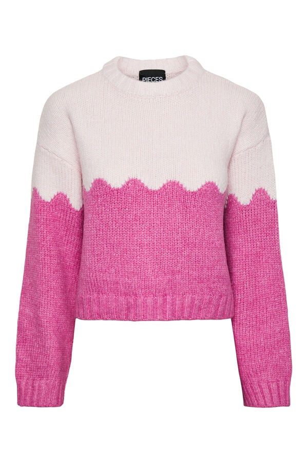 Pieces Jersy de punto bicolor morado/lila