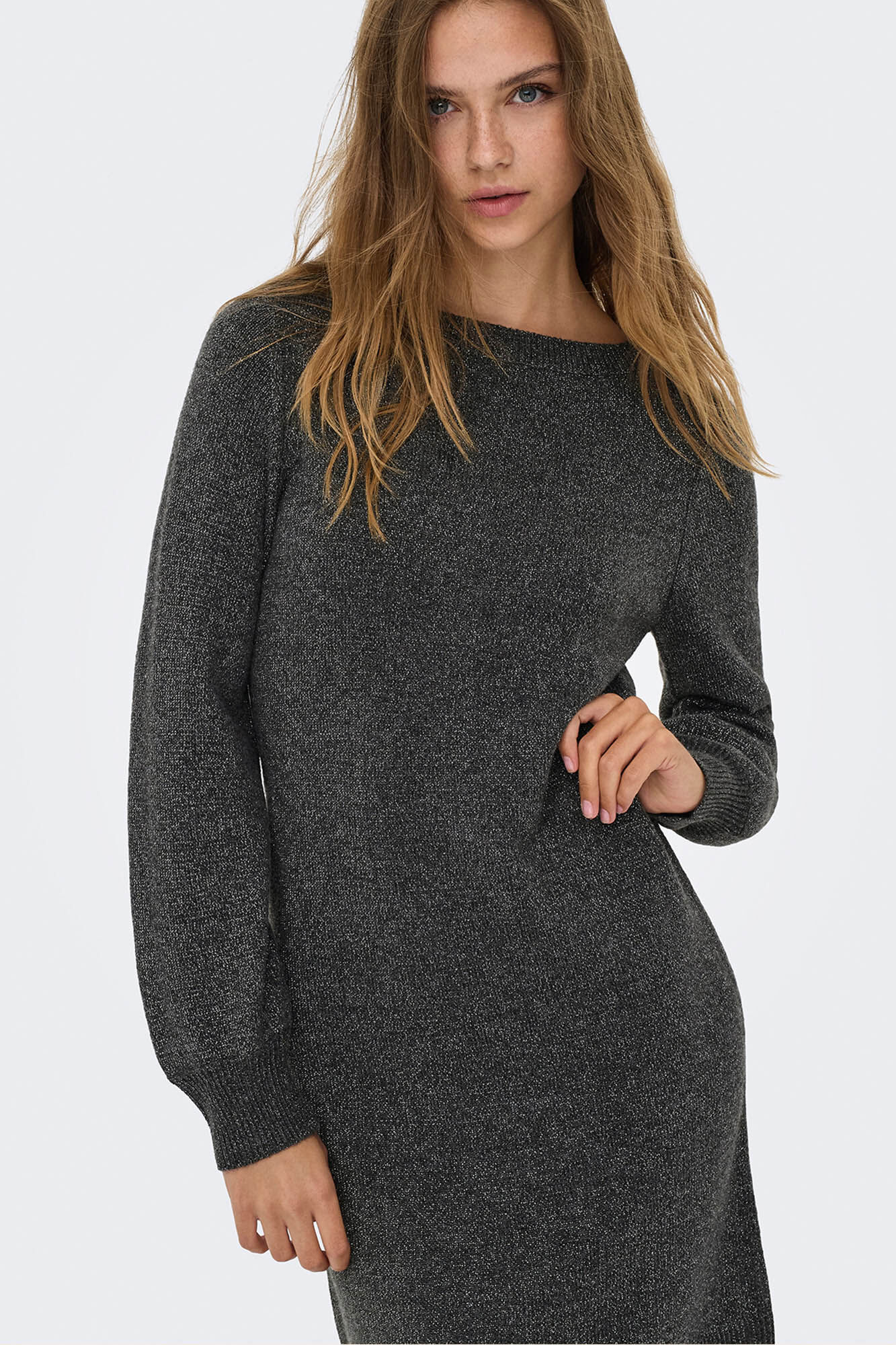 JDY Vestido curto de malha lurex