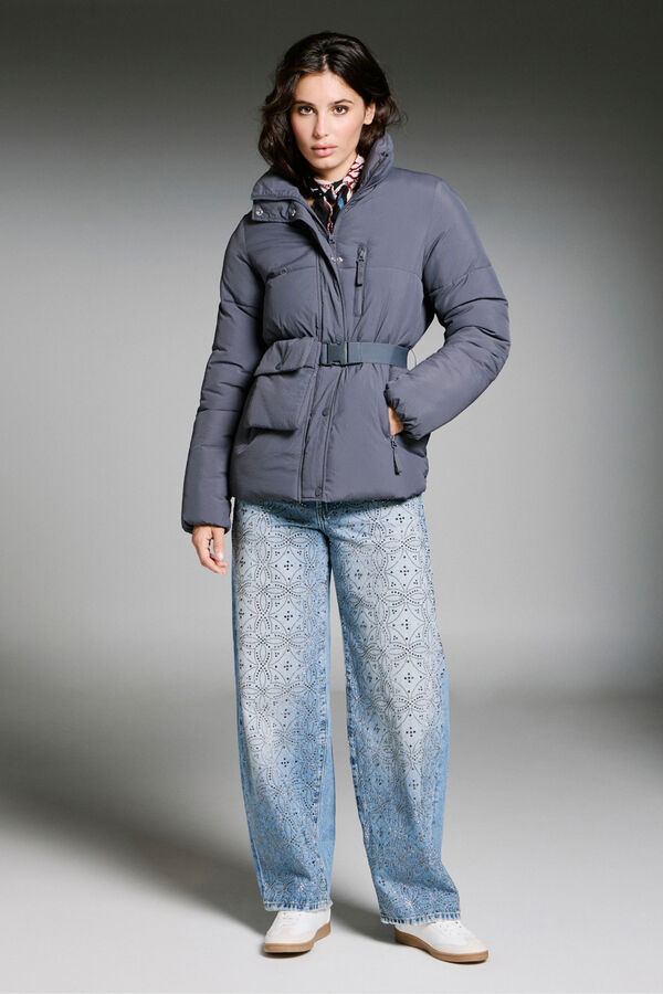 Only Casaco acolchoada  azul