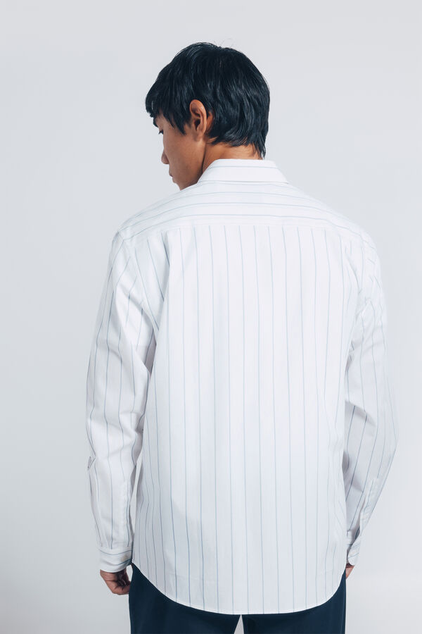 Springfield Camisa popel&iacute;n rayas azul