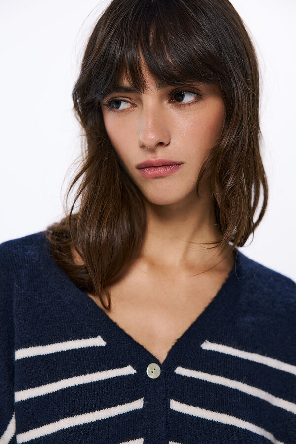 Springfield Cardig&atilde; riscas de marinheiro azul