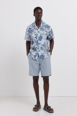Springfield Bermuda chambray comfort slim fit azul