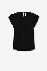 Tiffosi Blusa com efeito enrugado preto