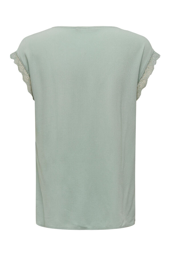 Only Blusa manga curta renda verde