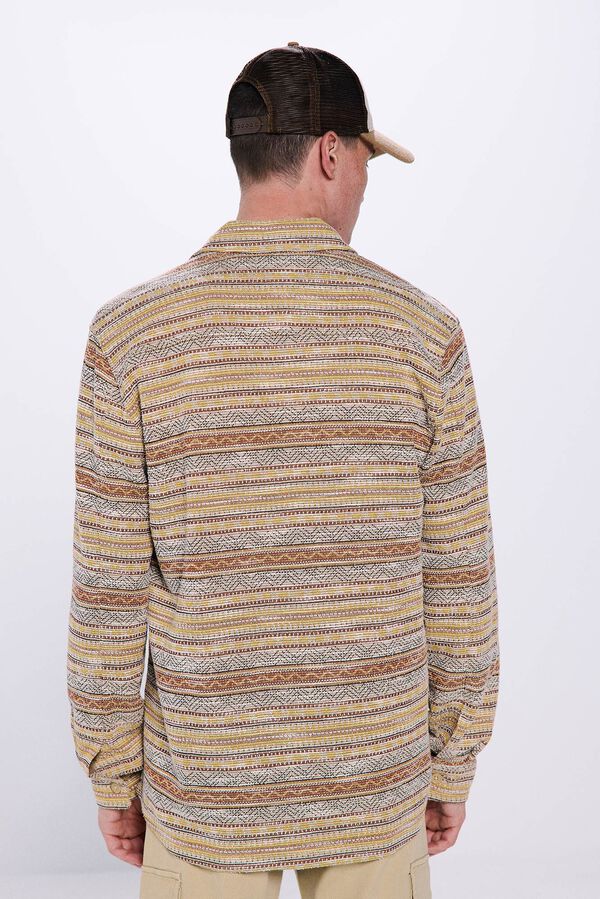 Springfield Camisa &eacute;tnica jacquard cru