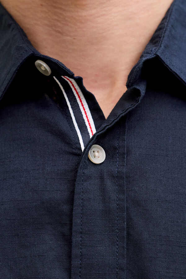 Jack & Jones Camisa manga comprida em algod&atilde;o azul