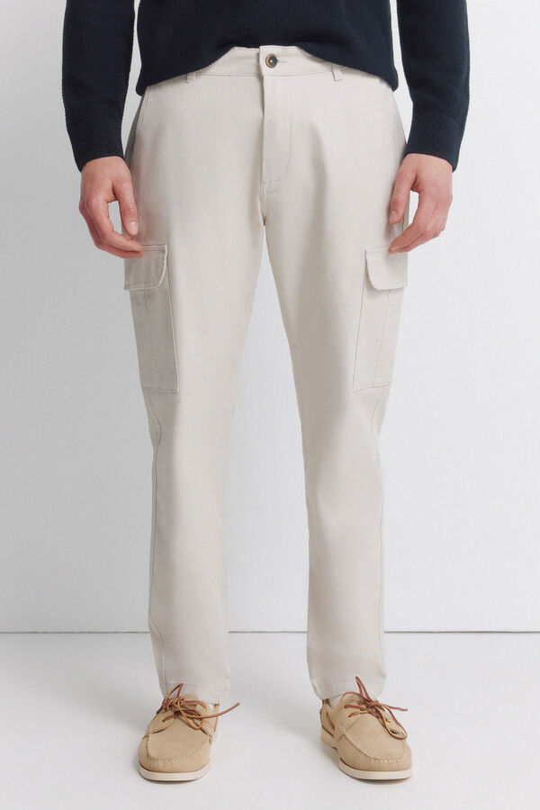 Springfield Cal&ccedil;as cargo confort&aacute;vel slim fit branco