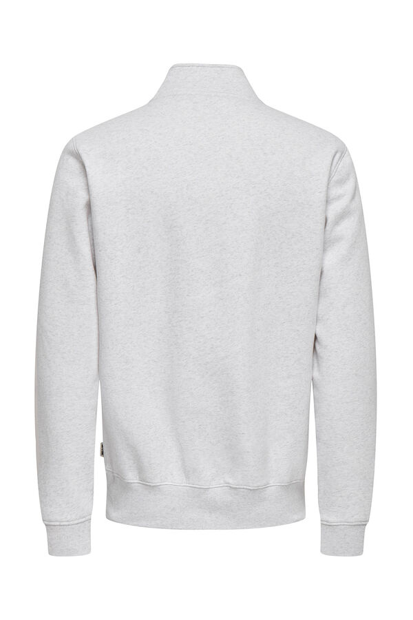 Only & Sons Sweatshirt com fecho-&eacute;clair cinzento