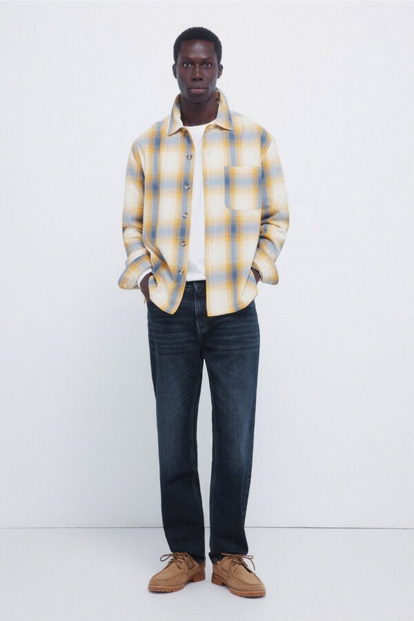 Springfield Sobrecamisa cuadros overshirt amarillo