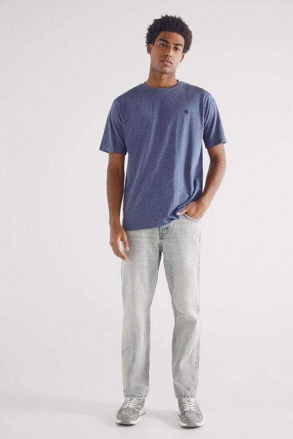 Springfield T-shirt colorida com microriscas azul