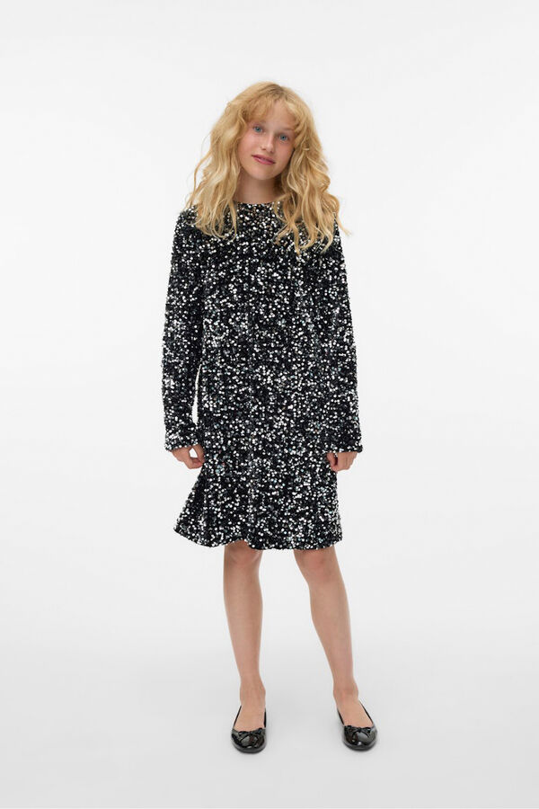 Vero Moda Girl Vestido curto lantejoulas  preto
