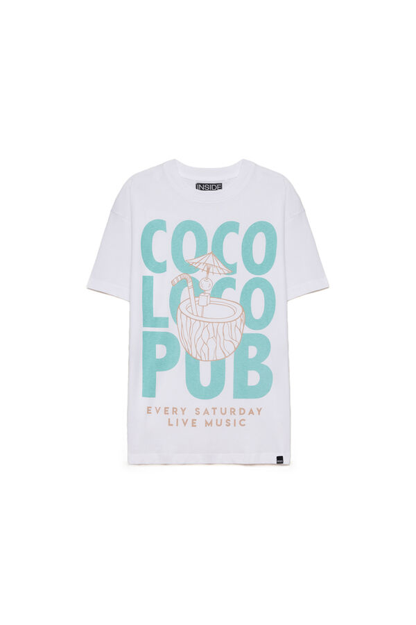 Inside Camiseta Estampado Tropical blanco