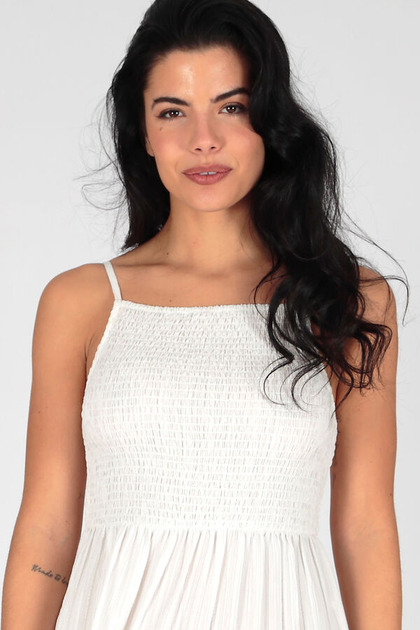 Brave Soul Vestido comprido com ninho de abelha branco