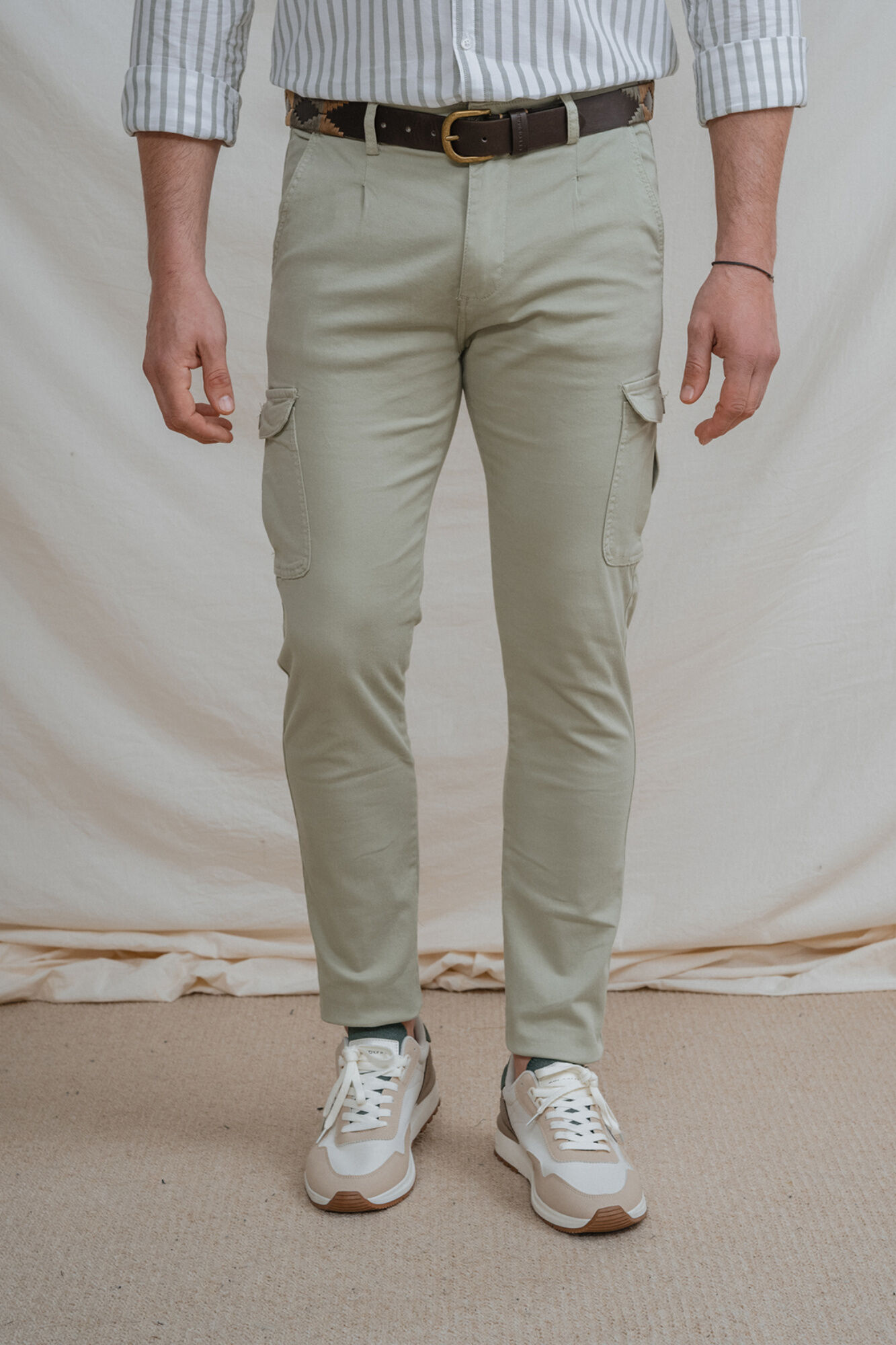 Celopman Cal&ccedil;a slim cargo com pin&ccedil;as