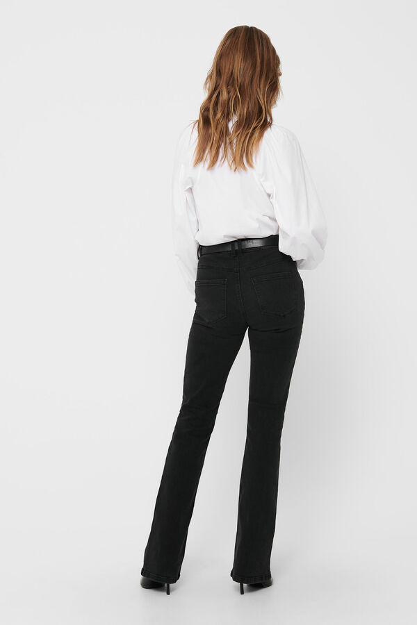 JDY Jeans flare tiro alto cinzento