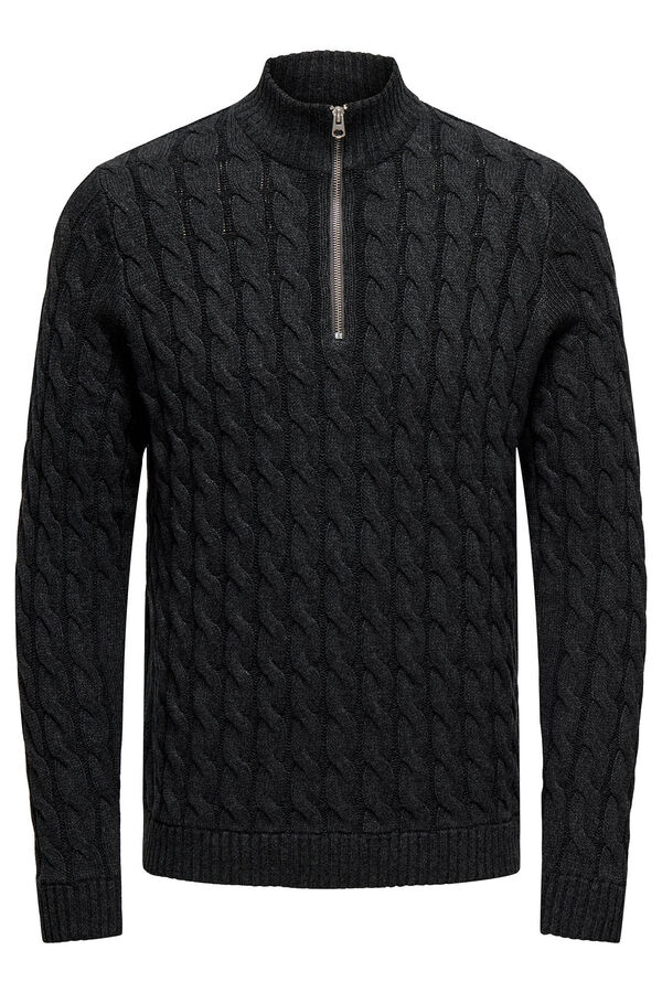 Only & Sons Jersey de punto de hombre con forma trenzada regular fit gris