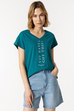 Springfield T-shirt texto com apliques verde