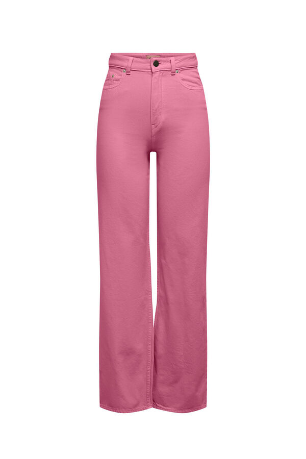 Springfield Pantalón wide leg tiro alto morado