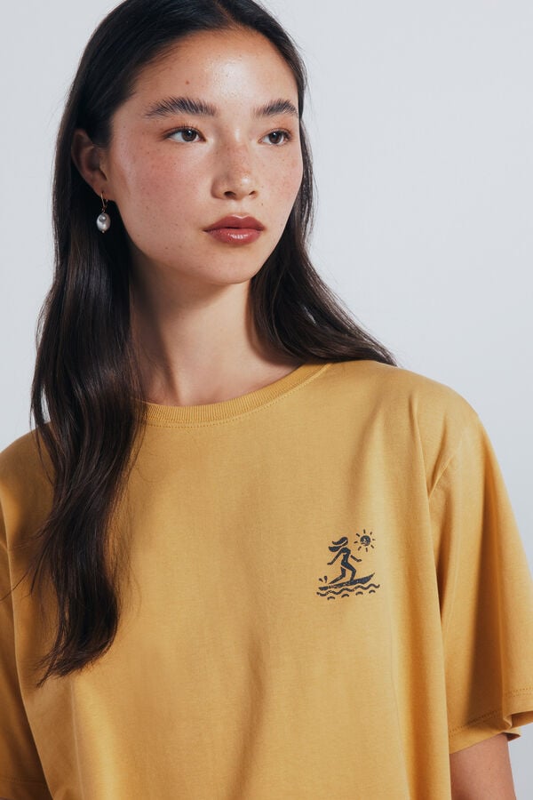 Springfield Camiseta gr&aacute;fica espalda amarillo