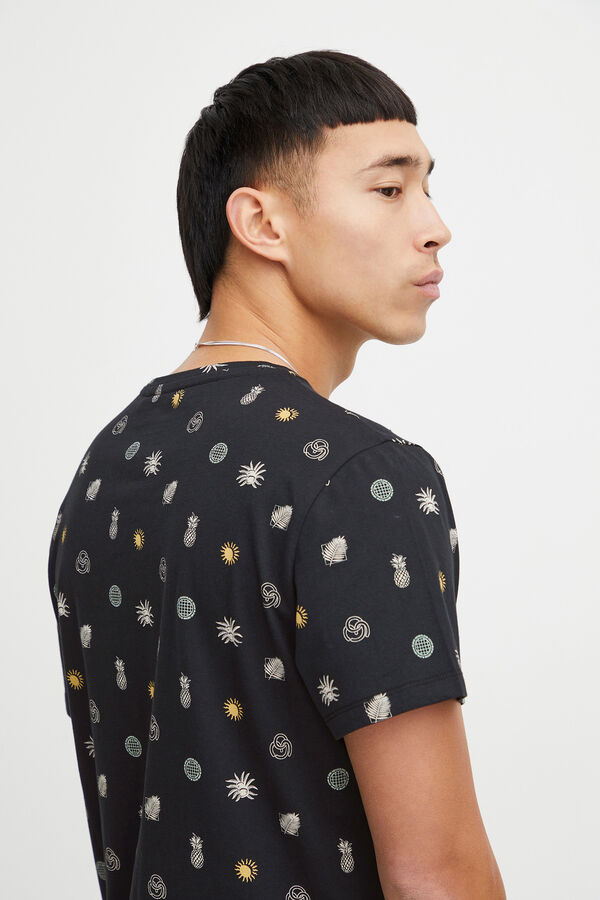 Blend T-shirt Manga Curta - Mini Print  preto