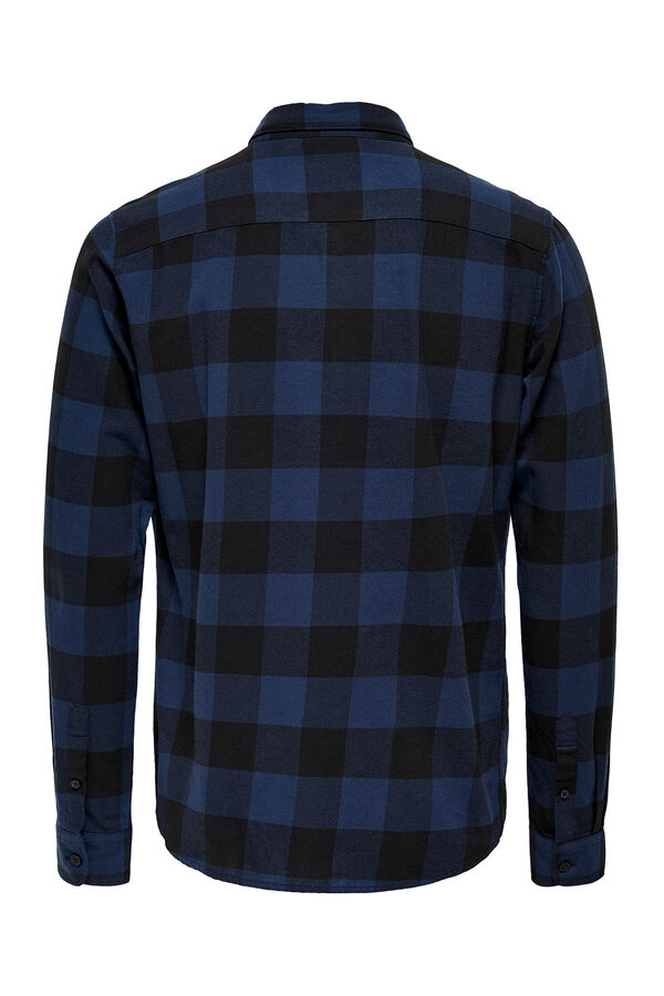 Only & Sons Camisa manga larga cuadros azul