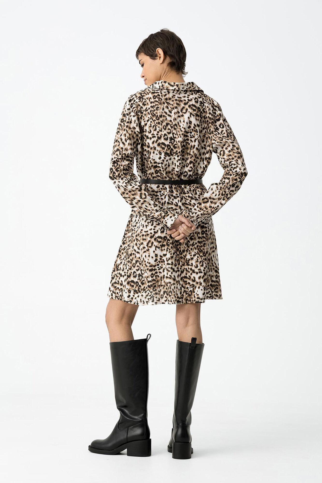 Tiffosi Vestido com estampa de leopardo