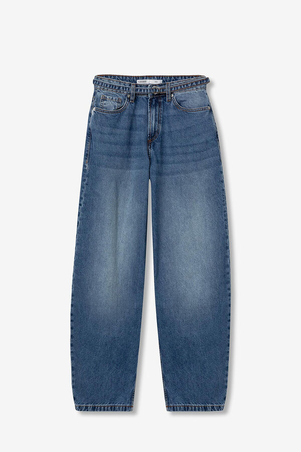Tiffosi Jeans Ava Balloon Fit con Cintur&oacute;n azul