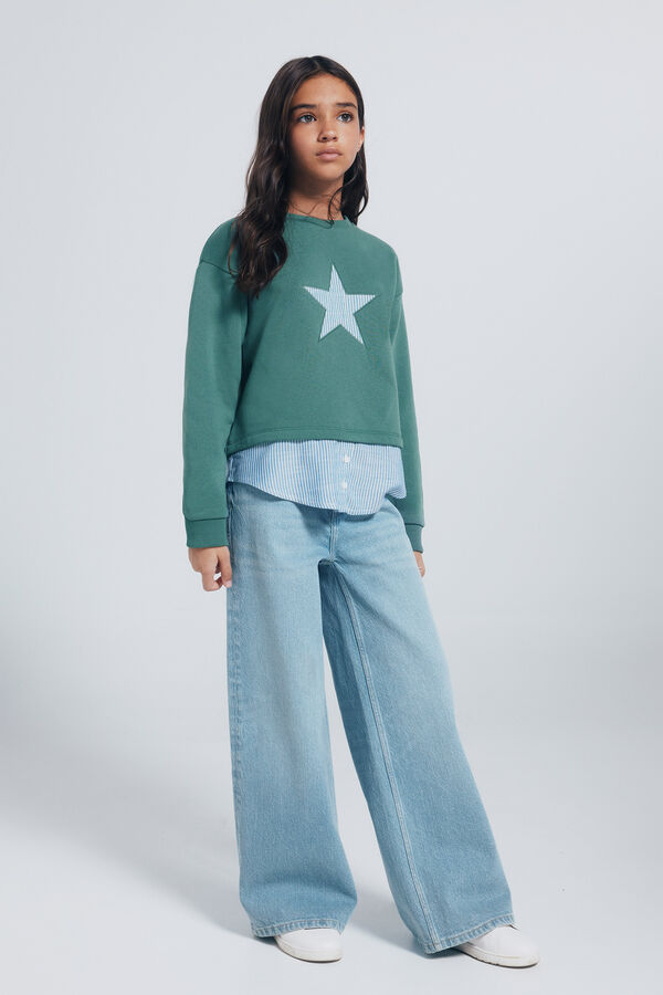 Springfield Kids Sudadera Estrella ni&ntilde;a verde