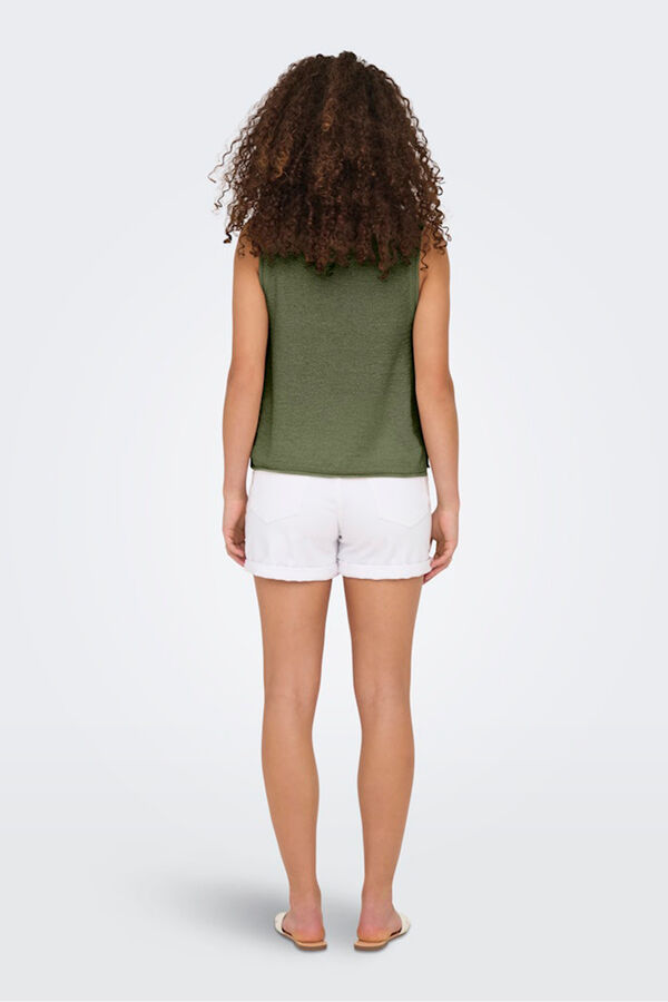 Only Camiseta de malha fina verde