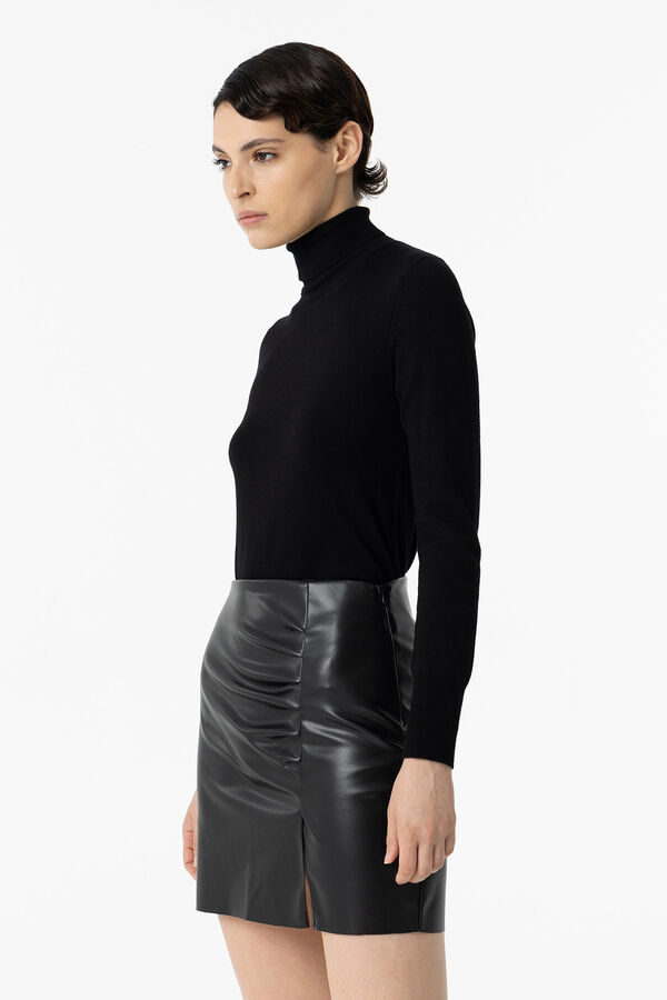 Tiffosi Falda Mini polipiel negro