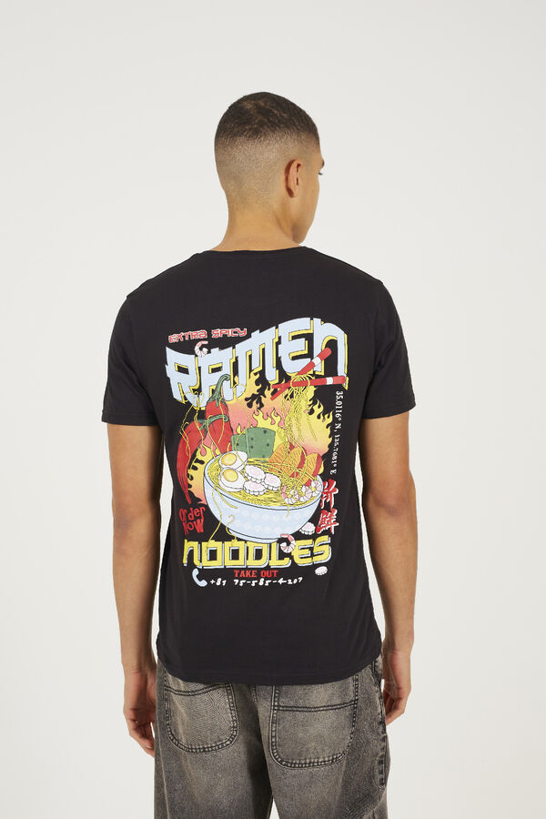 Brave Soul Camiseta com estampado nas costas preto