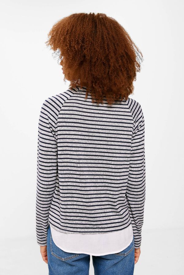 Springfield Camiseta Bimateria Botones azul